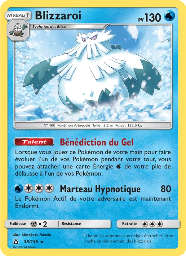 Carte Pokémon Blizzaroi 38/156 de l'extension Ultra-Prisme