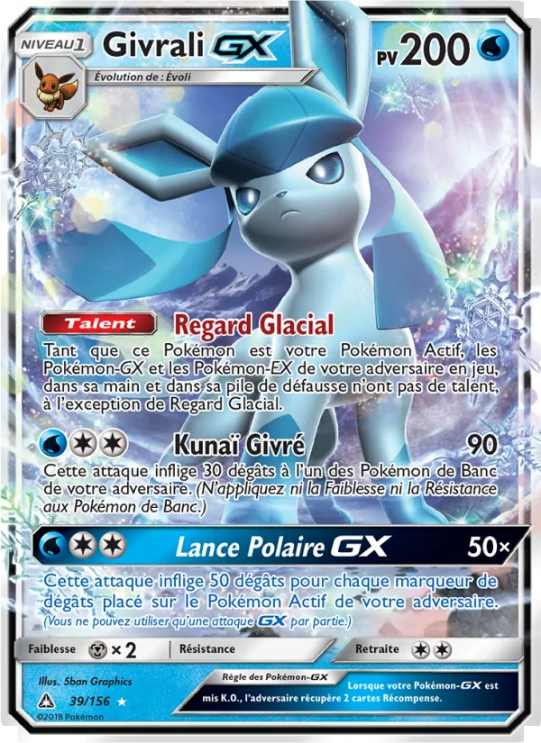 Carte Pokémon Givrali GX 39/156 de l'extension Ultra-Prisme