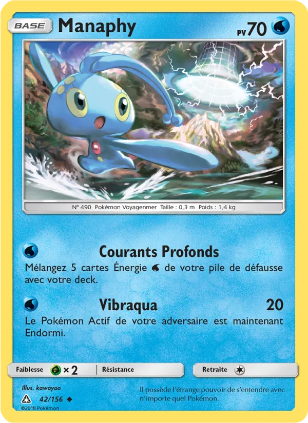 Carte Pokémon Manaphy 42/156 de l'extension Ultra-Prisme
