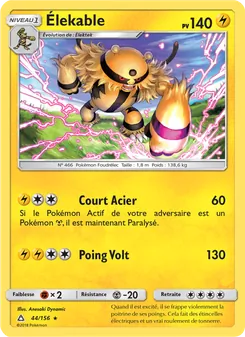 Carte Pokémon Élekable 44