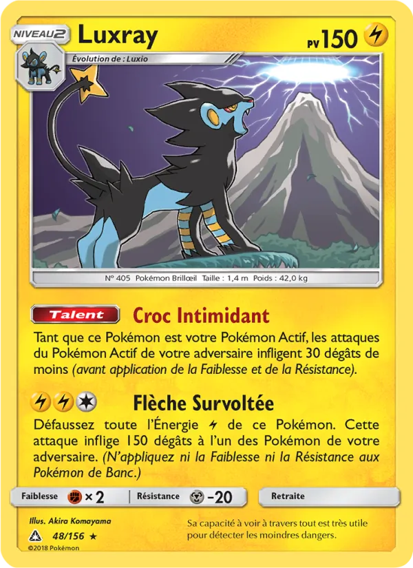 Carte Pokémon Luxray 48/156 de l'extension Ultra-Prisme