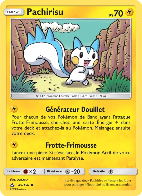 Carte Pokémon Pachirisu 49/156 de l'extension Ultra-Prisme