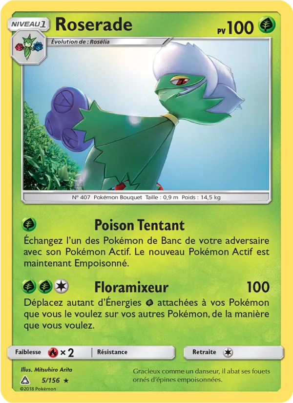 Carte Pokémon Roserade 5/156 de l'extension Ultra-Prisme