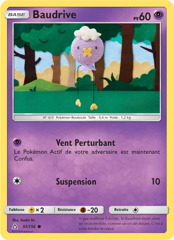 Carte Pokémon Baudrive 51/156 de l'extension Ultra-Prisme