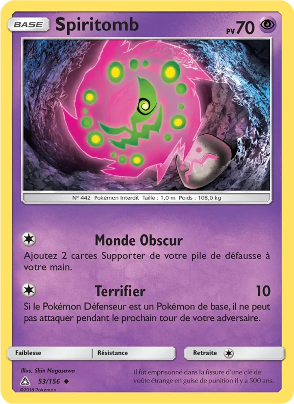 Carte Pokémon Spiritomb 53/156 de l'extension Ultra-Prisme