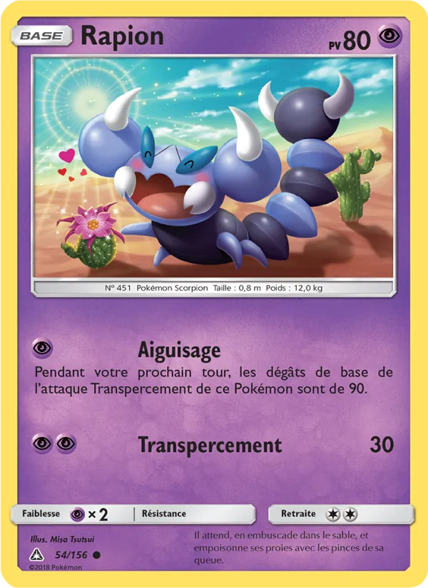 Carte Pokémon Rapion 54/156 de l'extension Ultra-Prisme