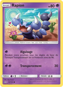 Carte Pokémon Rapion 54 — Ultra-Prisme