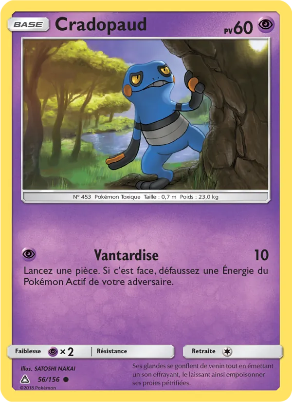 Carte Pokémon Cradopaud 56/156 de l'extension Ultra-Prisme