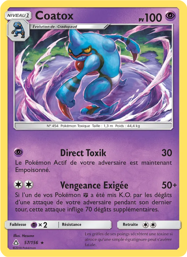 Carte Pokémon Coatox 57/156 de l'extension Ultra-Prisme