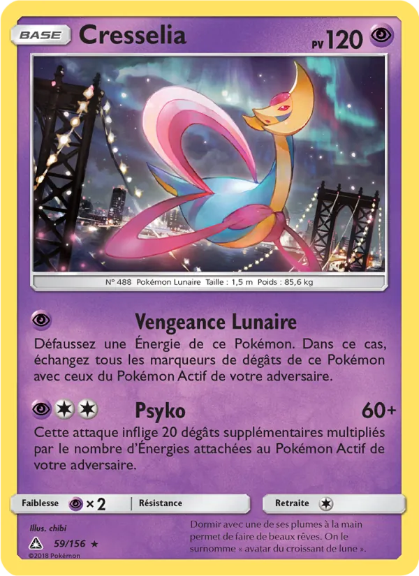 Carte Pokémon Cresselia 59/156 de l'extension Ultra-Prisme