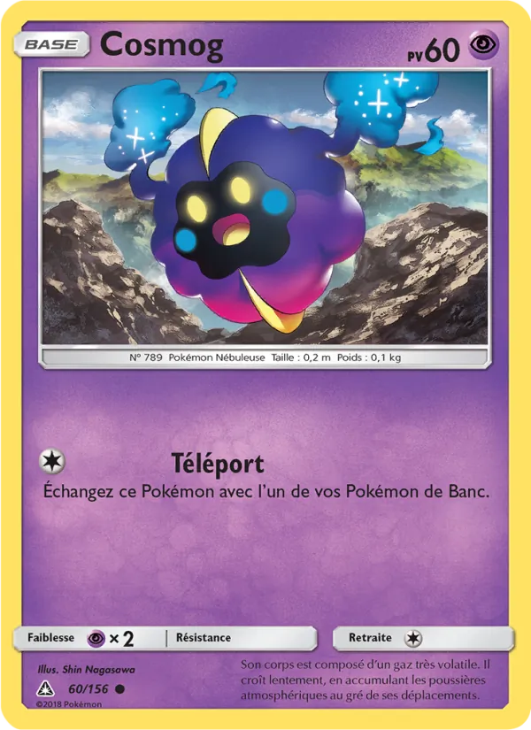 Carte Pokémon Cosmog 60/156 de l'extension Ultra-Prisme
