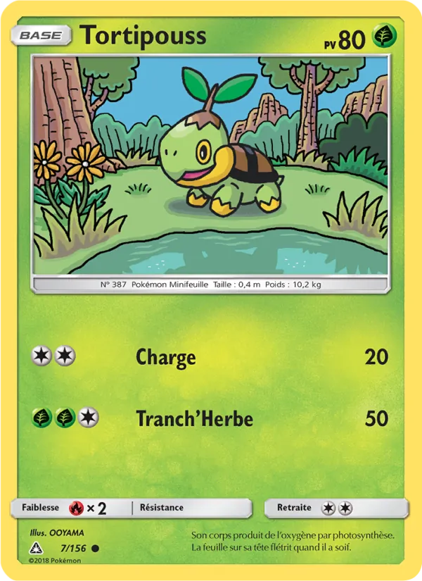 Carte Pokémon Tortipouss 7/156 de l'extension Ultra-Prisme