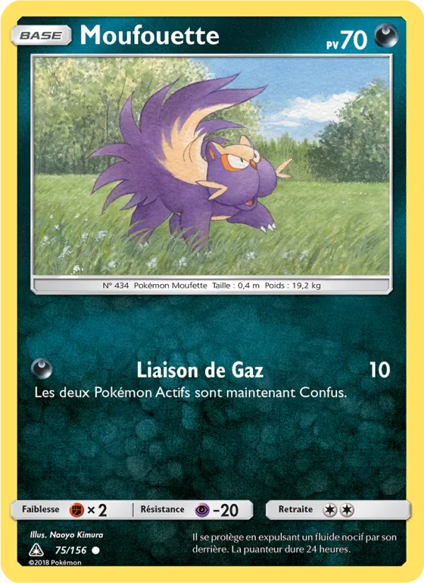 Carte Pokémon Moufouette 75/156 de l'extension Ultra-Prisme