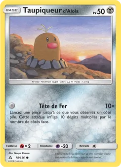 Carte Pokémon Taupiqueur d’Alola 78
