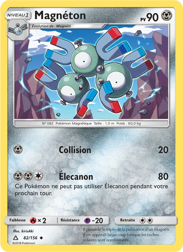 Carte Pokémon Magnéton 82/156 de l'extension Ultra-Prisme