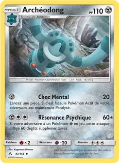 Carte Pokémon Archéodong 87