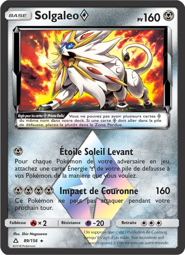 Carte Pokémon Solgaleo ◇ 89/156 de l'extension Ultra-Prisme