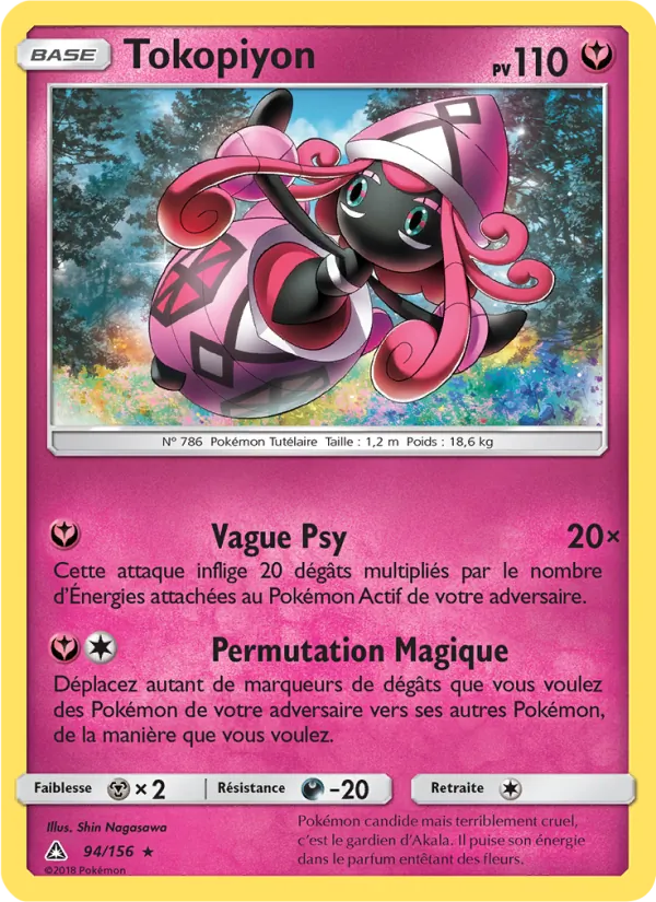Carte Pokémon Tokopiyon 94/156 de l'extension Ultra-Prisme