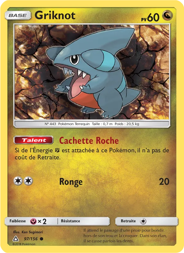 Carte Pokémon Griknot 97/156 de l'extension Ultra-Prisme