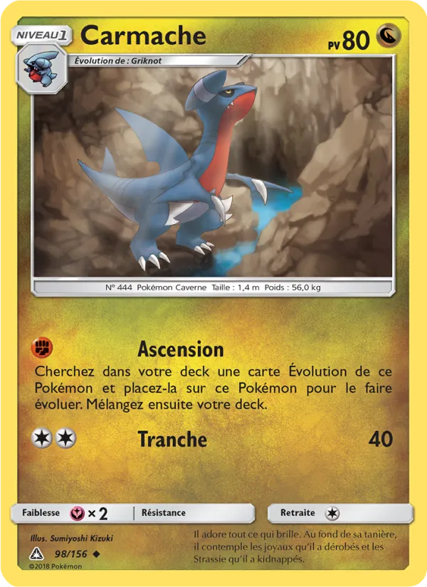 Carte Pokémon Carmache 98/156 de l'extension Ultra-Prisme