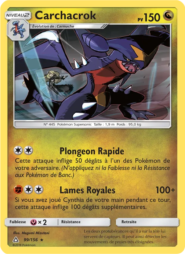 Carte Pokémon Carchacrok 99/156 de l'extension Ultra-Prisme