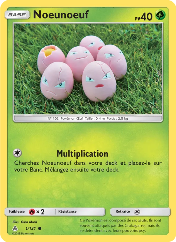 Carte Pokémon Noeunoeuf 1/131 de l'extension Lumière Interdite