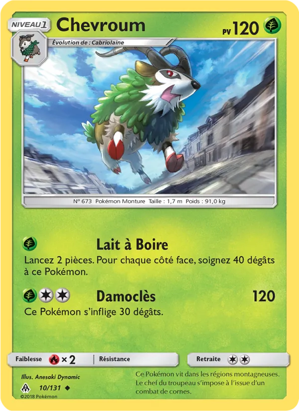 Carte Pokémon Chevroum 10/131 de l'extension Lumière Interdite