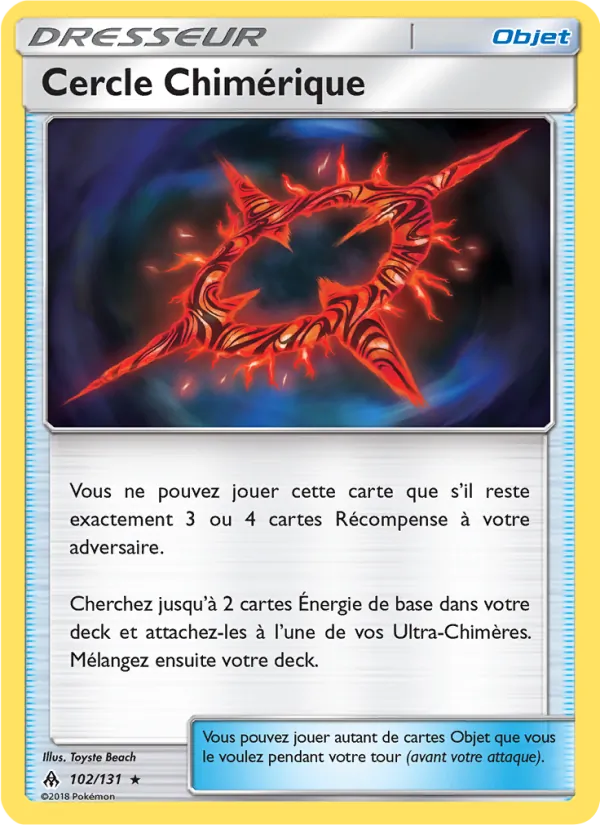 Carte Pokémon Cercle Chimérique 102/131 de l'extension Lumière Interdite