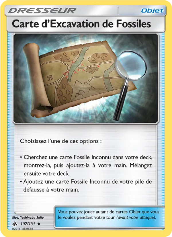 Carte Pokémon Carte d’Excavation de Fossiles 107/131 de l'extension Lumière Interdite