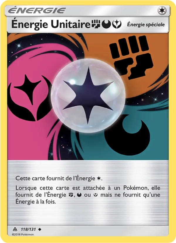 Carte Pokémon Énergie Unitaire FightingDarknessFairy 118/131 de l'extension Lumière Interdite