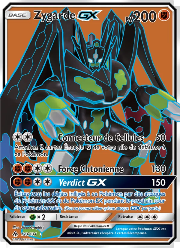 Carte Pokémon Zygarde GX 123/131 de l'extension Lumière Interdite