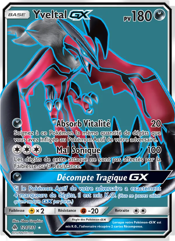Carte Pokémon Yveltal GX 124/131 de l'extension Lumière Interdite