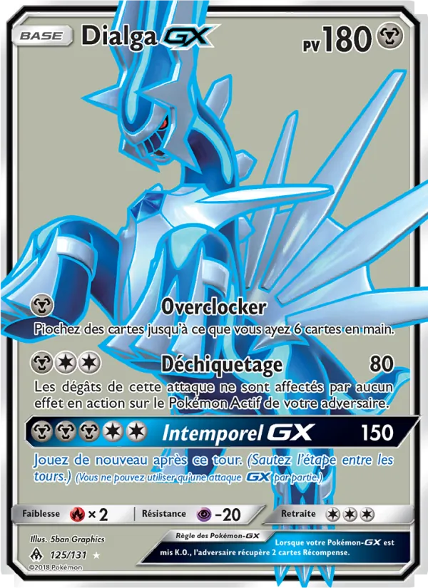 Carte Pokémon Dialga GX 125/131 de l'extension Lumière Interdite