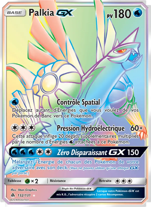 Carte Pokémon Palkia GX 132/131 de l'extension Lumière Interdite