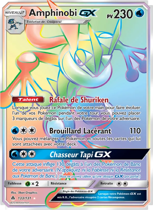 Carte Pokémon Amphinobi GX 133/131 de l'extension Lumière Interdite