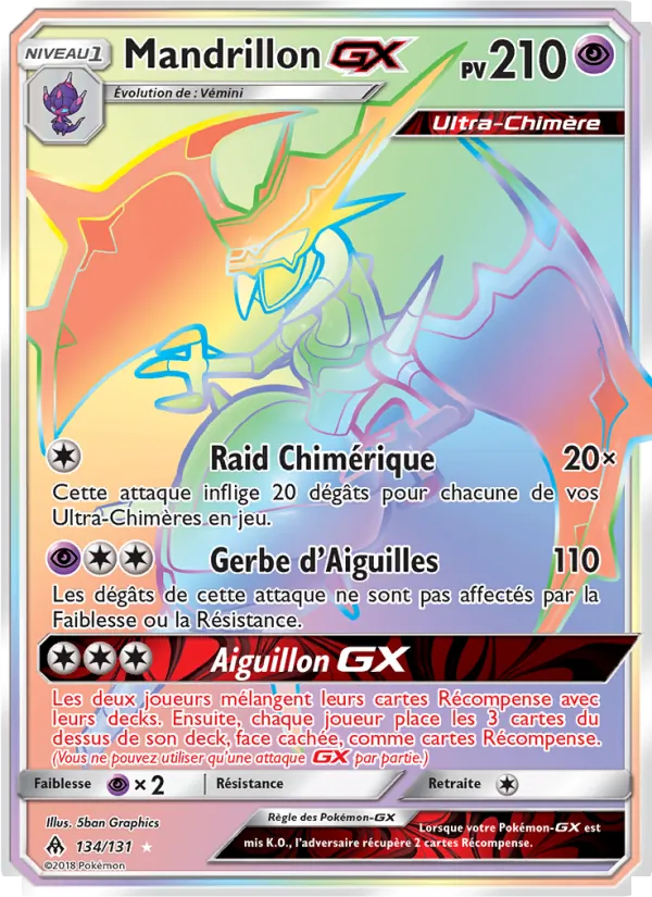 Carte Pokémon Mandrillon GX 134/131 de l'extension Lumière Interdite