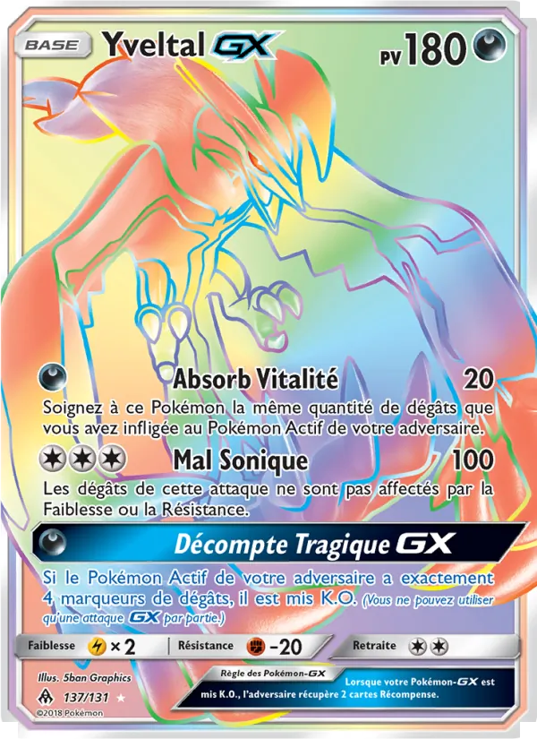 Carte Pokémon Yveltal GX 137/131 de l'extension Lumière Interdite