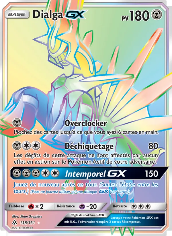 Carte Pokémon Dialga GX 138/131 de l'extension Lumière Interdite