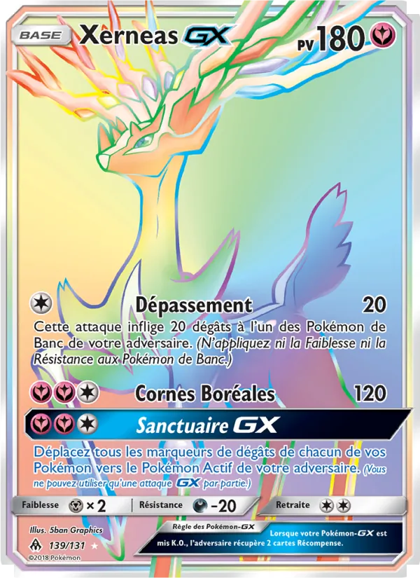 Carte Pokémon Xerneas GX 139/131 de l'extension Lumière Interdite