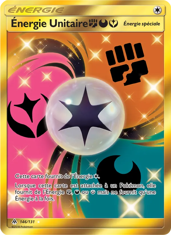 Carte Pokémon Énergie Unitaire FightingDarknessFairy 146/131 de l'extension Lumière Interdite