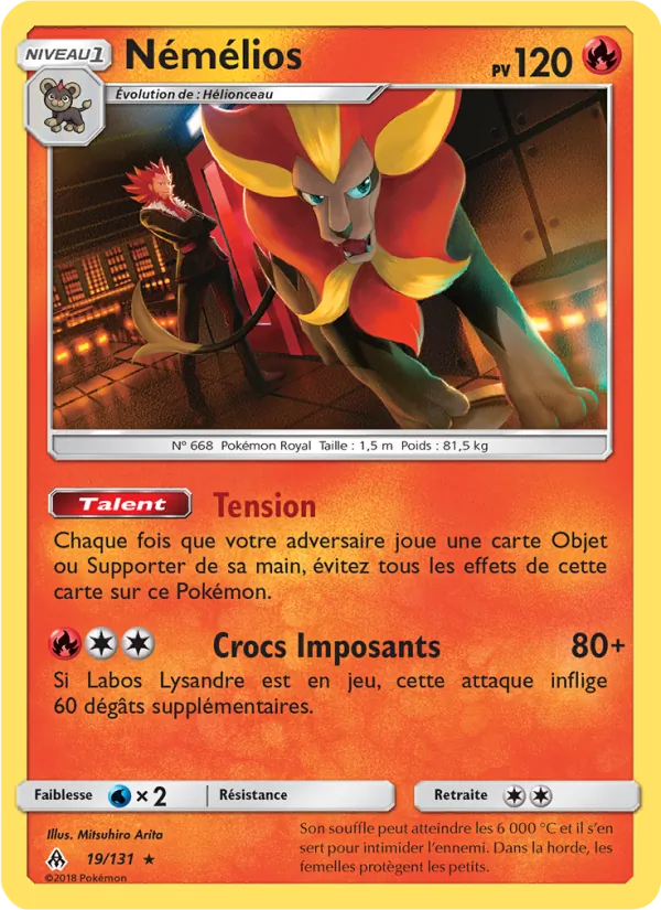 Carte Pokémon Némélios 19/131 de l'extension Lumière Interdite