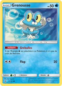 Carte Pokémon Grenousse 21