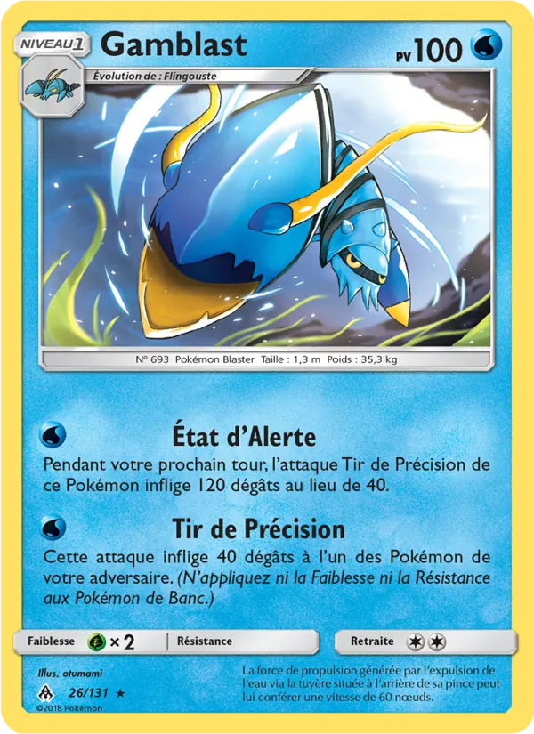 Carte Pokémon Gamblast 26/131 de l'extension Lumière Interdite