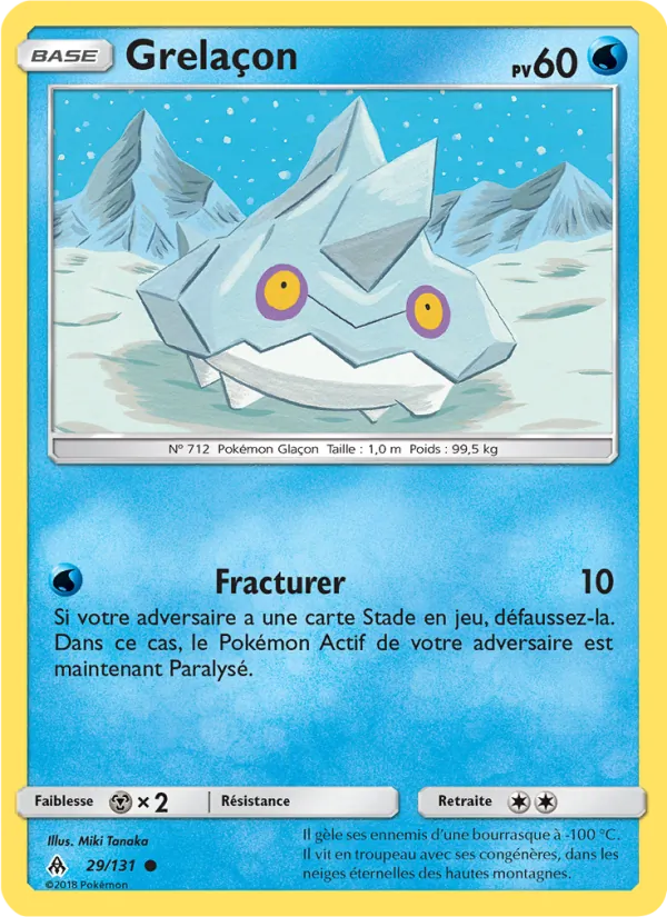 Carte Pokémon Grelaçon 29/131 de l'extension Lumière Interdite