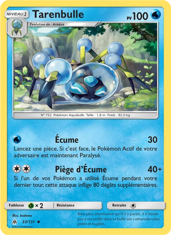 Carte Pokémon Tarenbulle 33/131 de l'extension Lumière Interdite