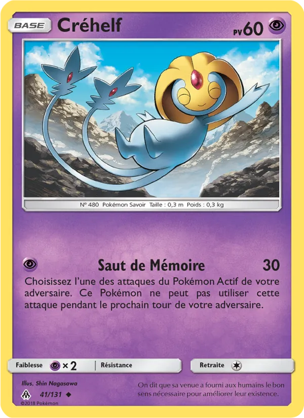 Carte Pokémon Créhelf 41/131 de l'extension Lumière Interdite