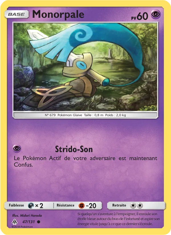 Carte Pokémon Monorpale 47/131 de l'extension Lumière Interdite