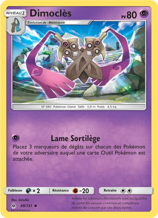 Carte Pokémon Dimoclès 48/131 de l'extension Lumière Interdite