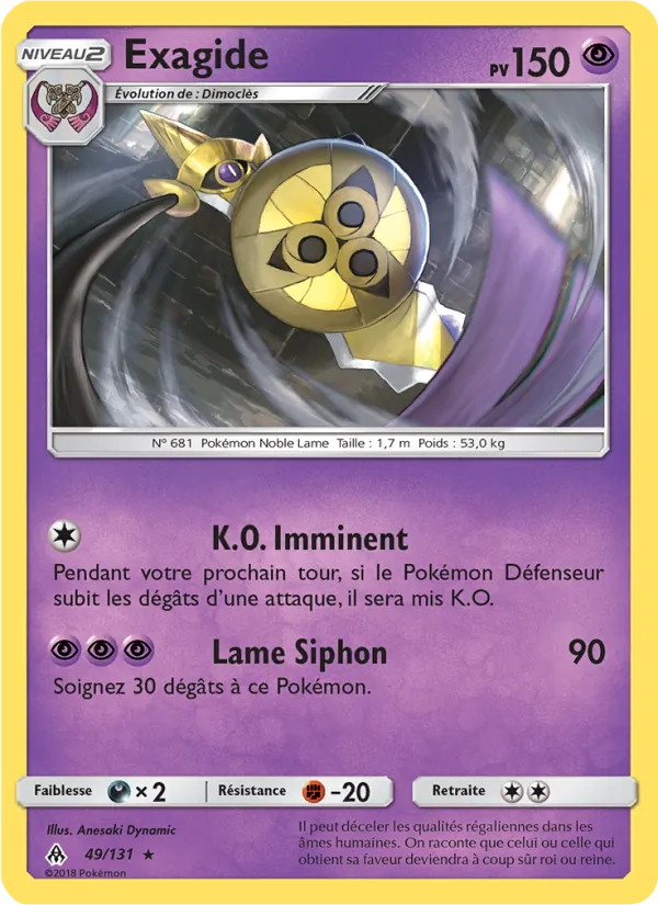 Carte Pokémon Exagide 49/131 de l'extension Lumière Interdite