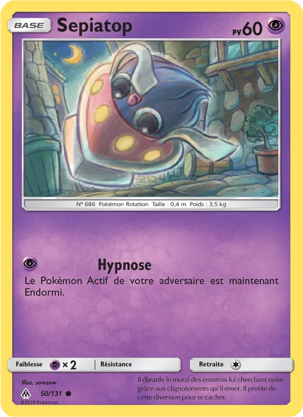 Carte Pokémon Sepiatop 50/131 de l'extension Lumière Interdite